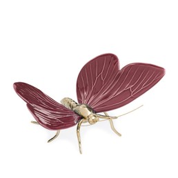 Borboleta bourdoux com asas em cerâmica e patas em latão natural