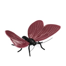 Borboleta bourdoux com asas em cerâmica e patas em latão oxidado
